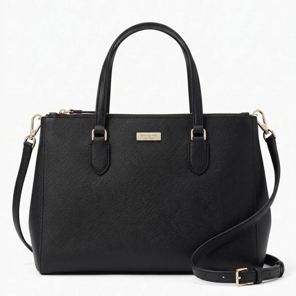 Kate Spade Black Laurel Way Leighann Tote~Saffiano Leather~Black